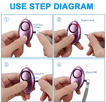 Bracelet Hearts Personal Self Defense Keychain Alarm for Women Safety Security